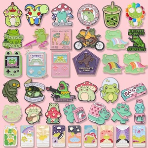 Broches de Metal con Forma de Rana al por Mayor, Pin de Solapa con Esmalte Duro, Brillante, de Dibujos Animados, Lindo, de Anime, para Decorar Sombreros, Ropa y Bolsos - Product Image 4