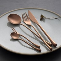 Ensemble de couverts en acier inoxydable 304 de style simple, cuillère, fourchette, couteau de luxe, argenterie pour café, hôtel, restauration occidentale
