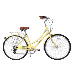 Lassic-bicicleta de carretera con marco de acero para mujer, <span class=keywords><strong>bici</strong></span> de marca de 7 velocidades, 26 y 28 pulgadas - Product Image 1