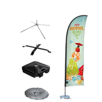 Drapeau de plage promotionnel personnalisé, design plume, durable, imprimé numériquement, polyester, imperméable, portable, respirant, 2,8 m
