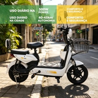 Bicicleta Eléctrica al por Mayor 2025 de 500W, 48V 12Ah, 14 Pulgadas con Enchufe Brasileño - Directo de Fábrica OEM/ODM para Importadores B2B