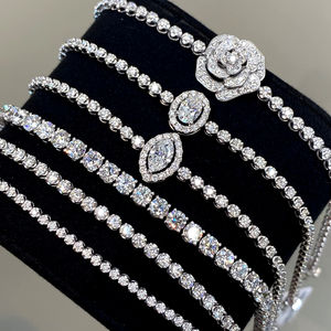 Pulsera tenis plata 925 pulsera para mujer joyería plata esterlina 925 brazalete brazaletes de plata 925 elegante hombre - Product Image 1