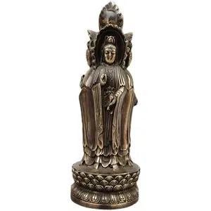 厂家出售宗教工艺铸造真人大小青铜雕塑女佛像