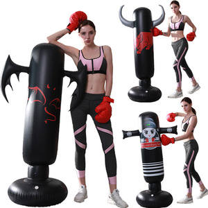 Saco de boxeo inflable de 160x65cm, saco de golpeo de PVC independiente para fitness y moldeamiento corporal, uso para adultos. - Product Image 5