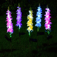 Lampe extérieure solaire étanche violette jardin Paysage guirlande lumineuse décorative simulation de fleur jacinthe fleur lampe lumières