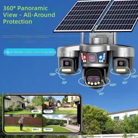 Caméra de sécurité sans fil solaire 8MP à 4 objectifs et 3 PTZ avec surveillance AOV pour la surveillance extérieure