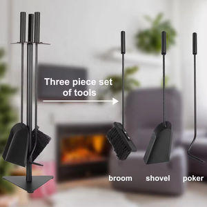 Ensemble d'outils de cheminée en fer moderne <span class=keywords><strong>Kit</strong></span> d'accessoires ménagers avec poêle et outils contemporains en <span class=keywords><strong>bois</strong></span> - Product Image 5