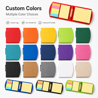 Ensemble de blocs-notes adhésifs pliables écologiques avec logo personnalisé, stylo, bloc-notes en papier kraft, marque-pages pour cadeau promotionnel en gros