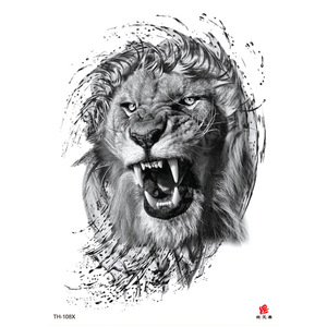 Tribal Wolf Temporary <b>Tattoo</b> Sticker Water Resistant Indian Style White <b>Paper</b> Body Art for Men - Product Image 3