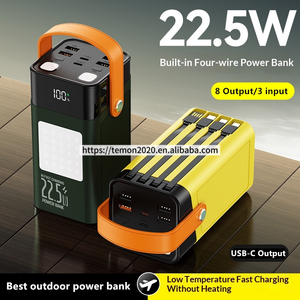 Power Bank Multifunzionale da Esterno con Batteria Li-Polymer 80000mAh, <span class=keywords><strong>Ricarica</strong></span> Rapida PD 22.5W, Cavi Integrati, 4 USB, Type-C, Display LED e Supporto - Product Image 4