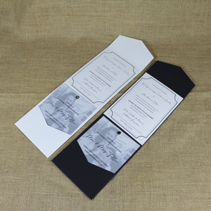 Invitations de mariage personnalisées chic en vélin <span class=keywords><strong>avec</strong></span> impression <span class=keywords><strong>photo</strong></span>, sceau de cire en forme de cœur et porte-carte <span class=keywords><strong>avec</strong></span> enveloppe - Product Image 5