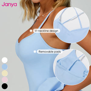 Janya أربطة قابلة للتعديل مكشوفة الظهر فستان رياضي جيد التهوية بلا أكمام بيكليبول ملابس تنس الجولف مع شورت جيب للنساء - Product Image 4