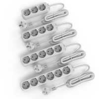 Multiprise industrielle intelligente en PVC, 3 prises CA, disjoncteur différentiel (GFCI), ports USB, prise standard UE, portable