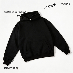 Hoodie personnalisé à capuche zippé court, coupe carrée, 100% coton épais, broderie en relief, MOQ 1 - Product Image 2