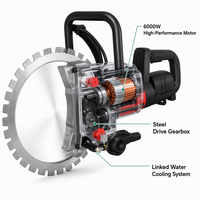 Sierra Circular Eléctrica de 6000W de Alta Resistencia, 480mm de Profundidad, con Bomba de Agua Integrada, Sin Polvo, Portátil, para Construcción, Mampostería y Ladrillo