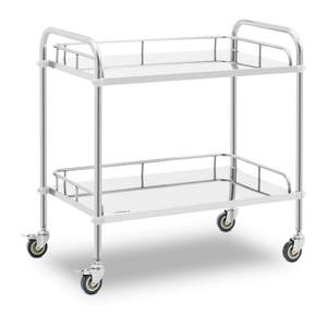 Chariot utilitaire fermé à deux niveaux en acier inoxydable robuste avec montage facile et roulettes verrouillables - Product Image 1