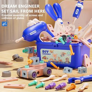 Juego de Herramientas <span class=keywords><strong>para</strong></span> Niños, 216 Piezas, con Caja de Herramientas y Taladro Electrónico de Juguete, Kits de Construcción de Juego de Imitación <span class=keywords><strong>para</strong></span> Niños y Niñas - Product Image 2