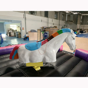 Divertente Cavallo Meccanico Gonfiabile in PVC per Interni, Giostra Unicorno Pazzo, Parco Avventura con Trampolino - Product Image 2