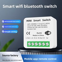 Interrupteur WiFi 1CH AC220V Mini interrupteur intelligent sans fil pour éclairage Télécommande Interrupteur intelligent pour la maison APP Contrôle vocal