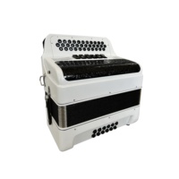 Accordéon de haute qualité JB3412E blanc mat, 34 boutons, 12 basses, 6 registres, grille noire, boutons noirs, diatonique