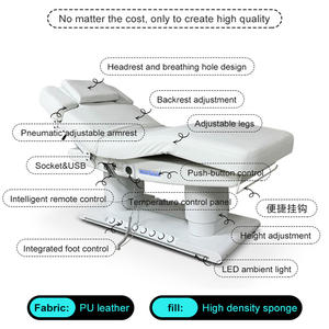 Table de massage professionnelle de luxe, esthétique, grand format, chauffée et réglable en hauteur - Product Image 5