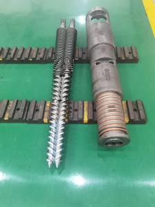 เครื่องอัดรีดแบบสกรูคู่ทรงกรวย 92/188  วัสดุไนไตรด์ 38CrMoALA สำหรับรีไซเคิลพลาสติก รุ่น HB280 HV900 แบบยาว - Product Image 6