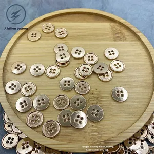 Dünne Metallknöpfe: 4-Loch Britischer Stil für Anzugärmel & Kragen, Vintage Handgenäht - Product Image 3