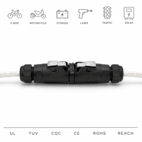 Connecteur circulaire M12 étanche IP68 IPX9K à 4 broches, prise aviation à connexion rapide Push-Pull, alimentation 5A 125V AC pour vélo électrique