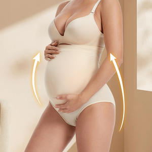 Ventes en gros de culottes de maternité confortables toute la journée, sans couture, taille haute, soutien de <span class=keywords><strong>grossesse</strong></span>, sous-vêtements pour femmes - Product Image 3