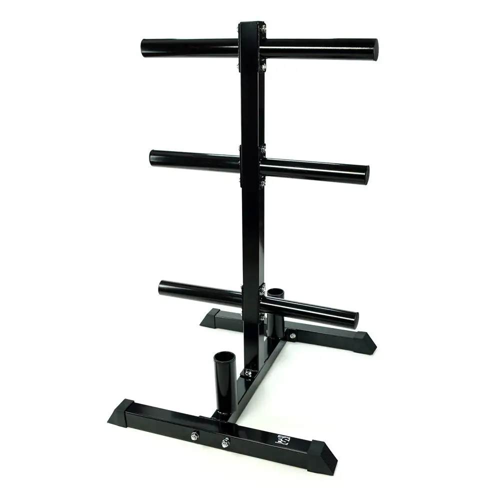 Gym Fitness Equipment Pull Up Barbell Bar Holder And Weightlifting Bumper Weight Plate Tree Storage Ra