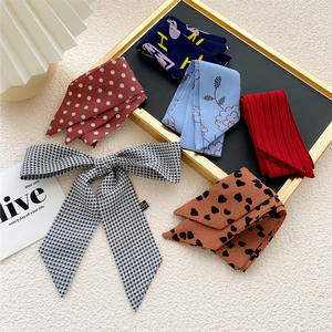 Borsa floreale stampata in seta leopardata sciarpa in seta kaki in Twill e profumo capelli personalizzati con nastro di raso stretto e bordo sciarpe 90x5cm - Product Image 2