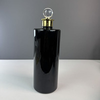 Bouteille de shampoing pour cheveux Hengjian 1000 ml 1 L de haute qualité, bouteille de shampoing en plastique noir de luxe avec bouchon doré