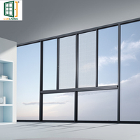Fenêtre coulissante moderne en aluminium Lukliving avec design à persiennes, isolation thermique, tailles et couleurs personnalisées