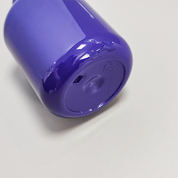 Bouteille à pompe ronde Boston en plastique transparent/violet brillant de 200 ml - Contenant vide à large ouverture