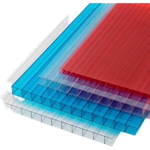 Panneaux de toiture durables en <span class=keywords><strong>polycarbonate</strong></span> transparent à <span class=keywords><strong>double</strong></span> paroi, protection UV 50 microns, épaisseur 4mm-8mm, pour hôtels modernes - Product Image 1