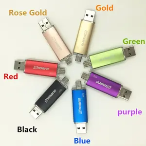 CeaMere 2in1 OTG USB 2.0 3.0笔式驱动器4gb 8gb 16gb 32gb 64gb 128GB otg usb闪存盘旋转记忆u盘