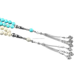 Normale pietra turchese bianca verde 10mm 33 perline braccialetti preghiera pietra religiosa Tasbih <span class=keywords><strong>rosario</strong></span> - Product Image 4