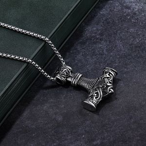 Hammer Mjolnir Pendentif Collier pour Hommes Lutte pour <span class=keywords><strong>la</strong></span> <span class=keywords><strong>vie</strong></span> Gravé Viking Hammer Pendentif - Product Image 5