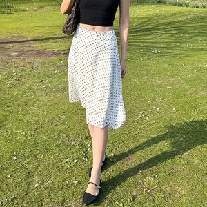 Falda Midi Plisada de Malla con Estampado de Puntos para Mujer, Estilo Casual Y2K, Moda de Verano - Product Image 2