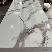 Panneau mural en PVC marbré UV 1220x2440mm, imperméable, pour décoration intérieure, panneau mural en PVC marbré UV, feuille haute brillance