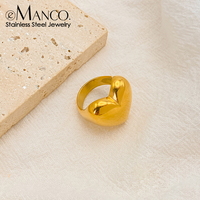 Bague Emanco, élégance coréenne, mode Y2K, bague en forme de cœur, accessoire tendance, cadeau de mariage pour couple, bague en forme de cœur
