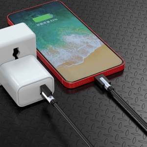 New Đến Nylon Bện Vòng Hai Mặt Mù Cắm 2.4A Sạc Nhanh Có Thể Đảo Ngược Cáp <span class=keywords><strong>Usb</strong></span> Cho iPhone - Product Image 4