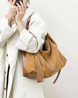 Tas Selempang Kulit Asli Wanita Model Vintage Baru, Tas Tangan Desainer Elegan Kasual, Tahan Air dengan Ritsleting dan Gesper