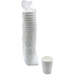 Boardwalk 10 Oz. <b>Double</b>-Walled Ripple <b>Wall</b> Disposable Paper <b>Cups</b> White Hot <b>Cups</b> for <b>Coffee</b> & Sushi 25/Pack - Product Image 4