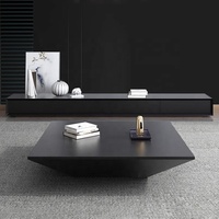 Table basse en bois moderne et minimaliste avec rangement, design géométrique multifonctionnel, élégante pour le salon, mobilier de maison
