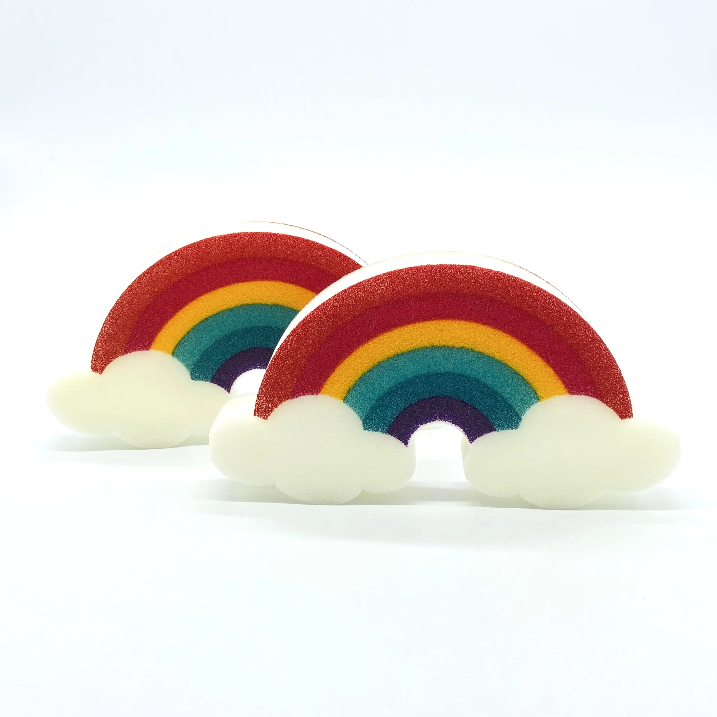 Esponja colorida personalizada de arco-íris, esponja para limpeza do corpo, para crianças
