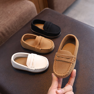 Mocassins pour tout-petits printemps-automne, chaussures en polyuréthane, style coréen neutre et tendance, couleur unie, chaussures pour enfants, semelles souples - Product Image 1