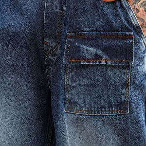 Pantalones <span class=keywords><strong>Vaqueros</strong></span> Cómodos de Alta Calidad, Estilo Cargo, Rectos, Color Azul Lavado, para <span class=keywords><strong>Hombre</strong></span>, Estilo Hip-Hop, Venta al Por Mayor - Product Image 2