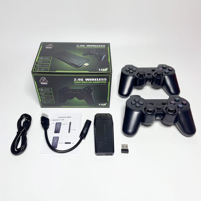 Wholesale 4K HD TV Video Game Dongle Double 2.4G Wireless Gamepad Controller 3D Game Console US P1 Emulators Wired Connection
