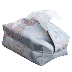 Boîte à mouchoirs en brocart brodé de style chinois, luxe léger, rétro, en tissu, pour voiture et maison - Product Image 5